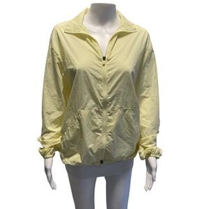 Fabletics Yellow Windbreaker Jacket Reflective Trim Lightweight‎ Size S